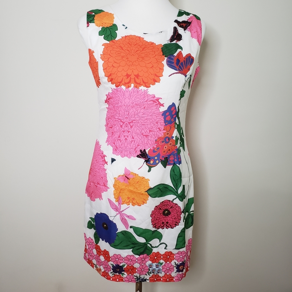 Butterfly floral shift dress Sz 2-4